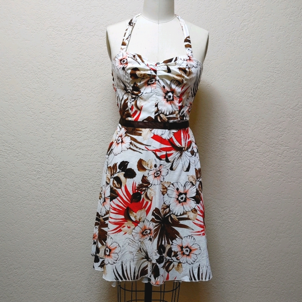 Floral halter tie dress